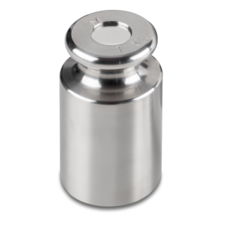 Individual weight, OIML Class M3, 1 kg, Knob, stainless steel fine turned