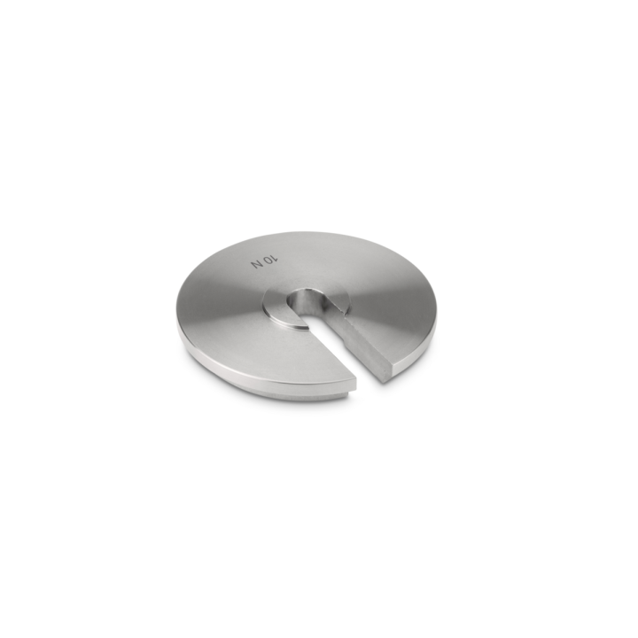 Individual weight (Newton), 10 N, Slot weight (Type B), stainless steel fine turned