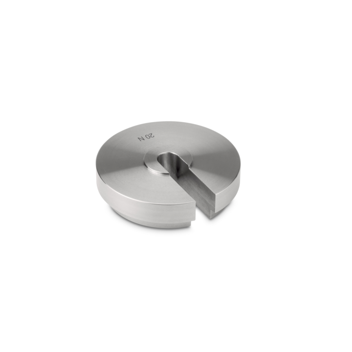 Individual weight (Newton), 20 N, Slot weight (Type B), stainless steel fine turned