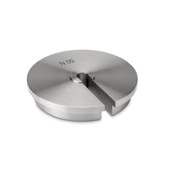 Individual weight (Newton), 50 N, Slot weight (Type B), stainless steel fine turned