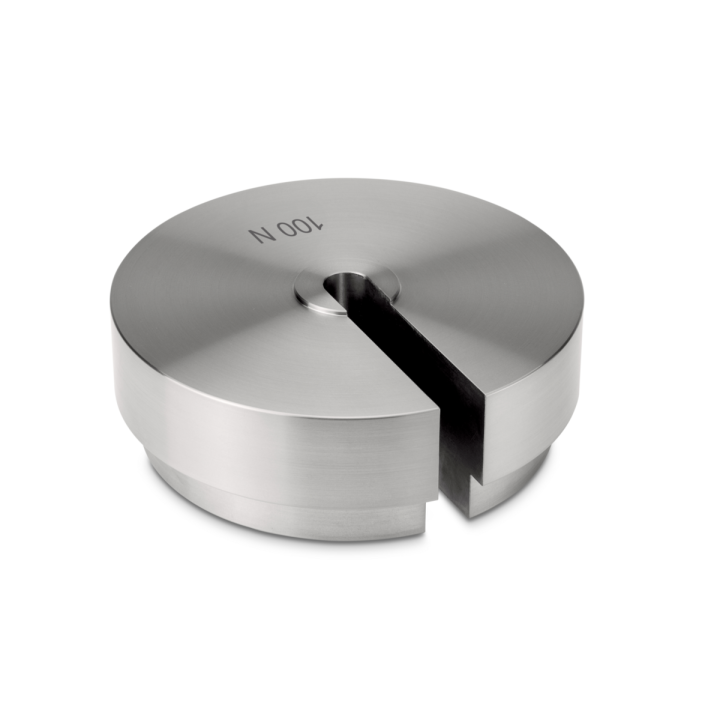 Individual weight (Newton), 100 N, Slot weight (Type B), stainless steel fine turned