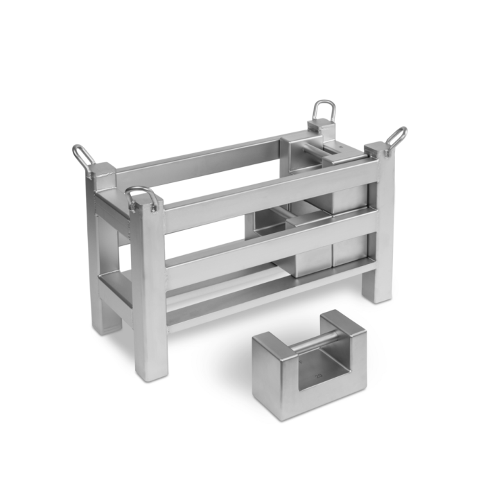 Weight container for rectangular weights, calibrated to OIML class M1