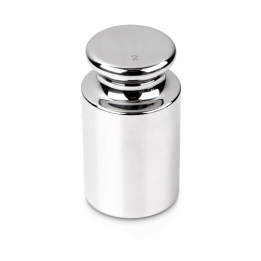 Individual weight, OIML Class E1, 2 kg, Knob, stainless steel polished
