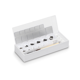 Set of milligram weights, E1, 1 mg - 500 mg, Platelet, , in plastic case