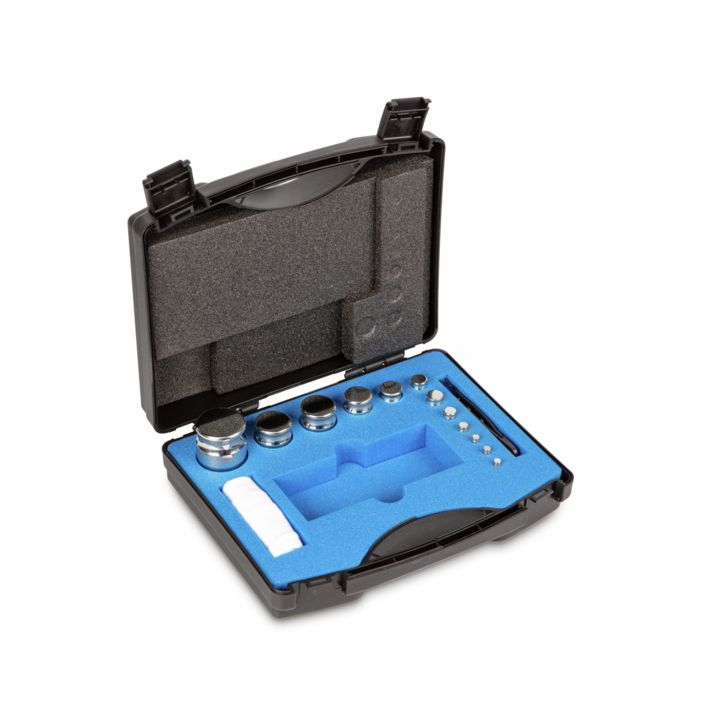 Zestaw odważników 312-054 E2 (1 g – 500 g) ze stali nierdzewnej w etui. Idealny do kalibracji wag. Zamów online już dziś!