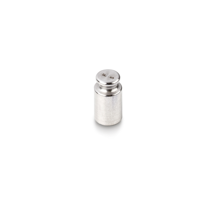 Individual weight, OIML Class F2, 5 g, Knob, stainless steel fine turned