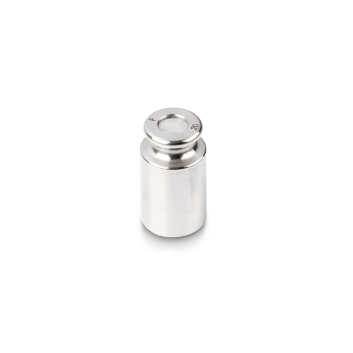 Individual weight, OIML Class F2, 20 g, Knob, stainless steel fine turned