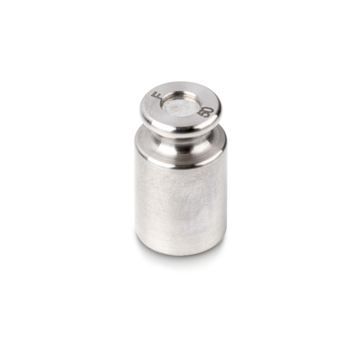 Individual weight, OIML Class F2, 50 g, Knob, stainless steel fine turned