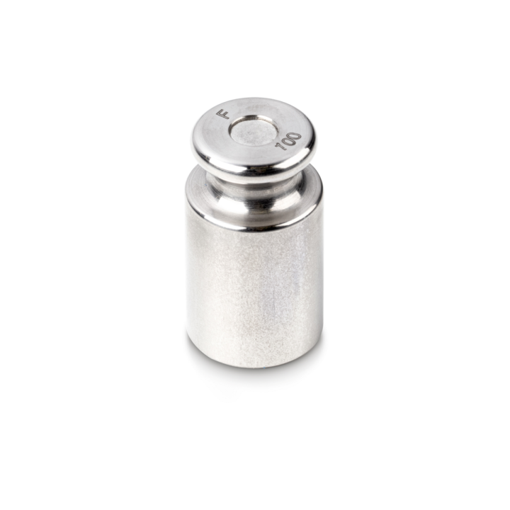 Individual weight, OIML Class F2, 100 g, Knob, stainless steel fine turned
