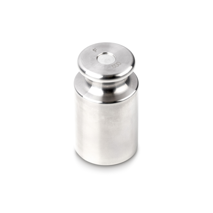 Individual weight, OIML Class F2, 500 g, Knob, stainless steel fine turned