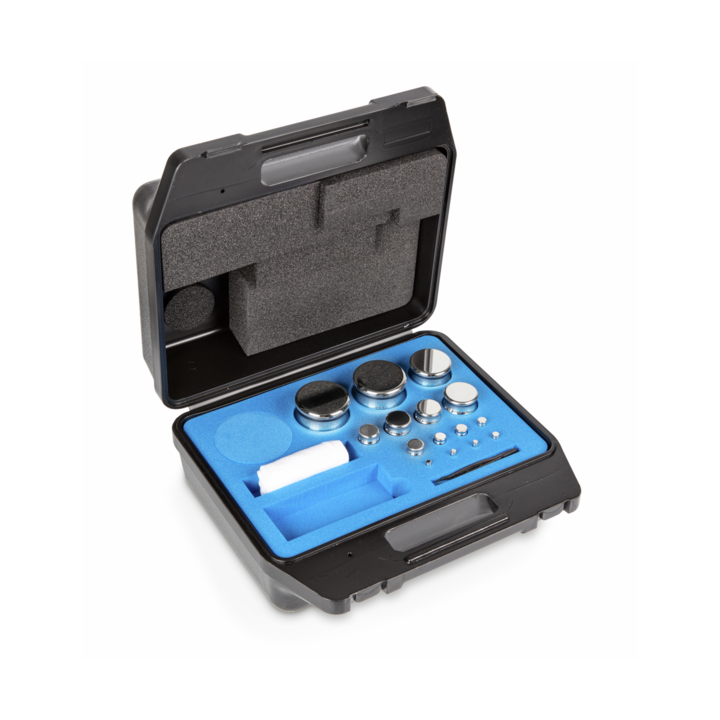 Zestaw odważników 312-074 E2 (1 g – 2 kg) ze stali nierdzewnej w etui. Idealny do kalibracji wag. Zamów online już dziś!