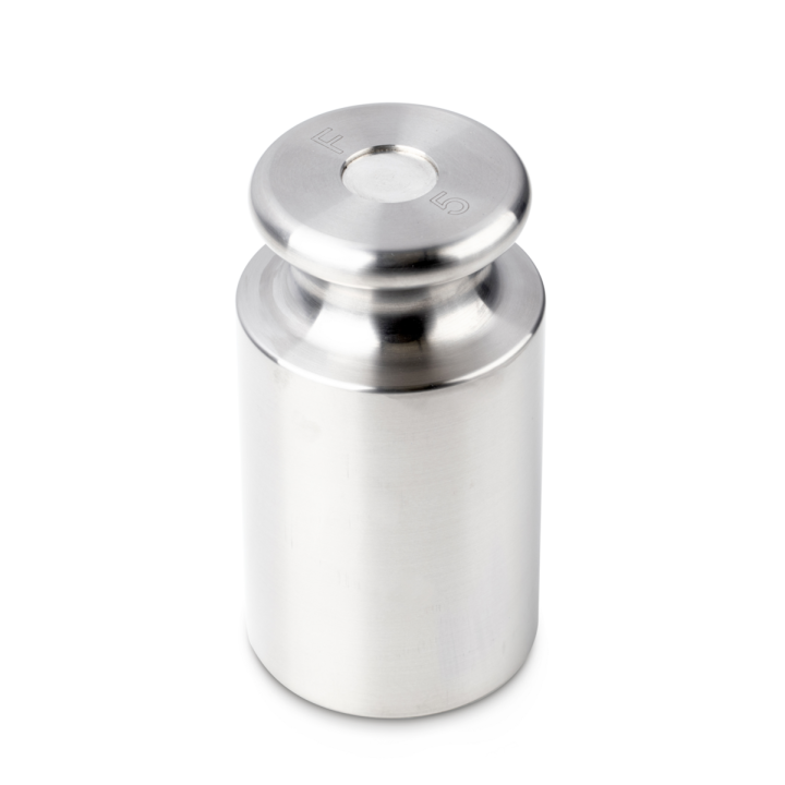 Individual weight, OIML Class F2, 5 kg, Knob, stainless steel fine turned