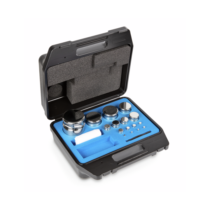 Zestaw odważników 312-084 E2 (1 g – 10 kg) ze stali nierdzewnej w etui. Idealny do kalibracji wag. Zamów online już dziś!