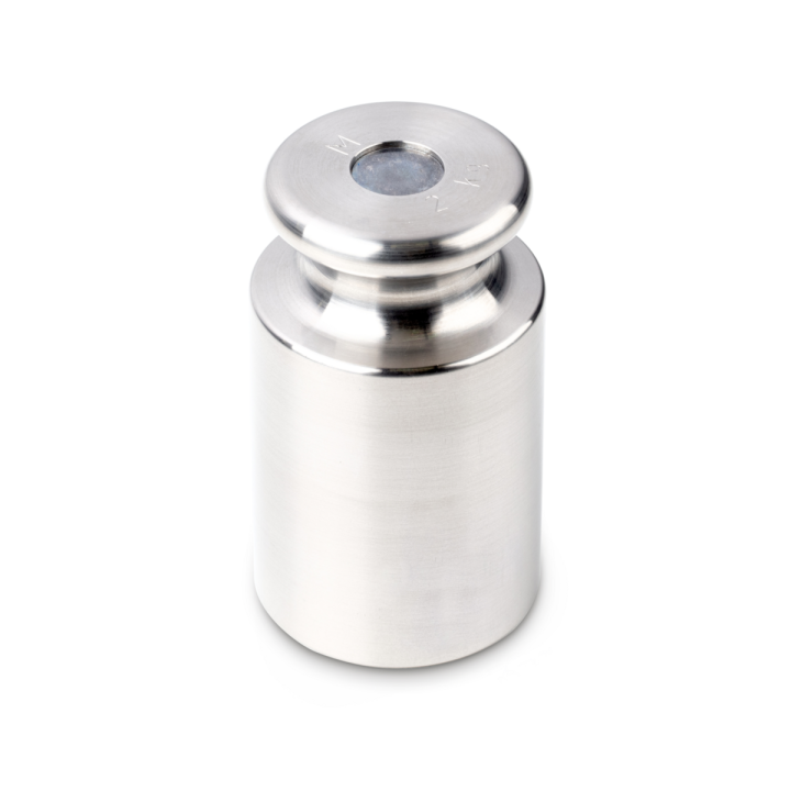 Individual weight, OIML Class M2, 2 kg, Knob, stainless steel fine turned