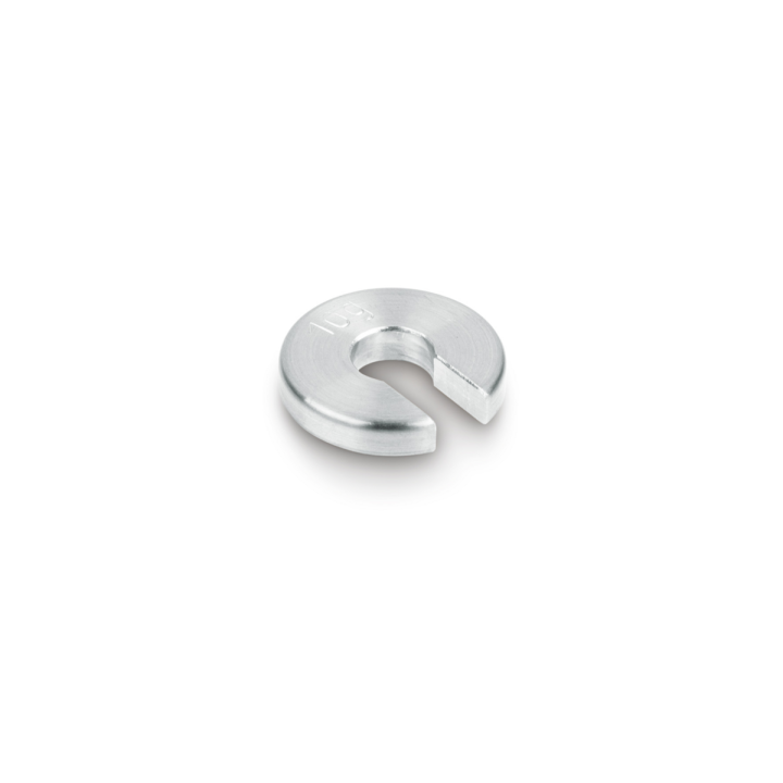 Individual weight, OIML Class M1, 10 g, Slot weight (Type A), stainless steel fine turned