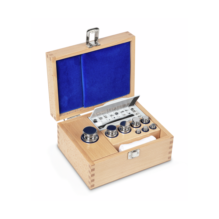 Zestaw odważników 313-05 E2 (1 mg – 500 g) ze stali nierdzewnej w etui. Idealny do kalibracji wag. Zamów online już dziś!