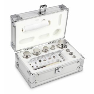 Zestaw odważników 313-056 E2 (1 mg – 500 g) ze stali nierdzewnej w etui. Idealny do kalibracji wag. Zamów online już dziś!