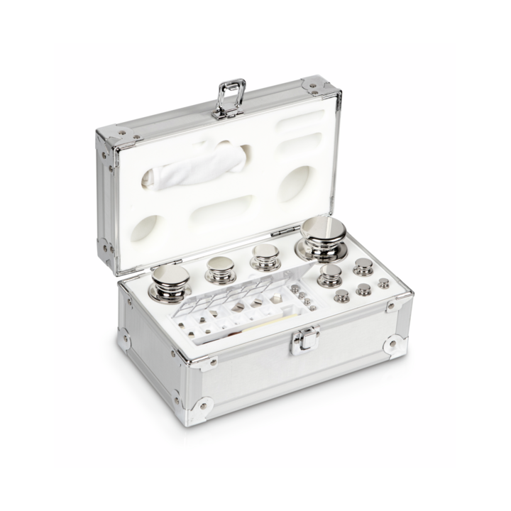 Zestaw odważników 313-066 E2 (1 mg – 1 kg) ze stali nierdzewnej w etui. Idealny do kalibracji wag. Zamów online już dziś!