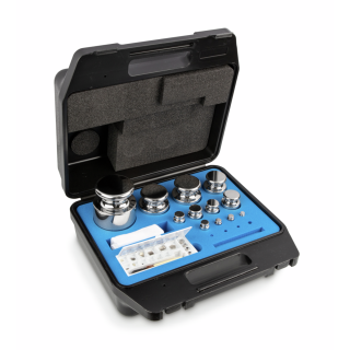 Zestaw odważników 313-084 E2 (1 mg – 5 kg) ze stali nierdzewnej w etui. Idealny do kalibracji wag. Zamów online już dziś!