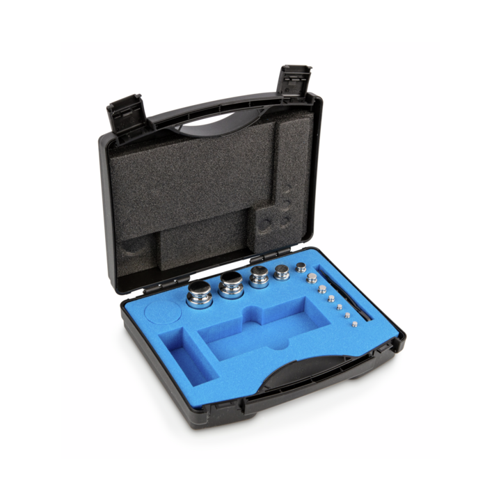 Zestaw odważników 314-044 E2 (1 g – 200 g) ze stali nierdzewnej w etui. Idealny do kalibracji wag. Zamów online już dziś!