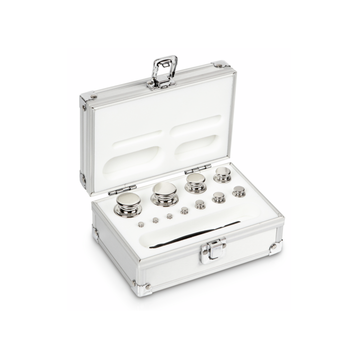 Zestaw odważników 314-046 E2 (1 g – 200 g) ze stali nierdzewnej w etui. Idealny do kalibracji wag. Zamów online już dziś!