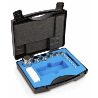 Zestaw odważników 314-054 E2 (1 g – 500 g) ze stali nierdzewnej w etui. Idealny do kalibracji wag. Zamów online już dziś!