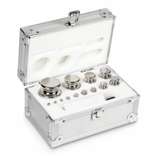Zestaw odważników 314-066 E2 (1 g – 1 kg) ze stali nierdzewnej w etui. Idealny do kalibracji wag. Zamów online już dziś!