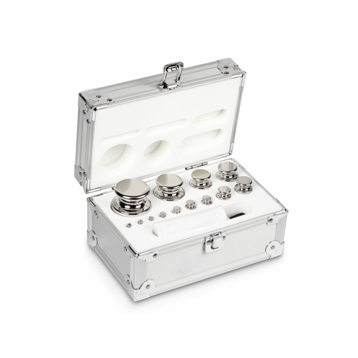 Zestaw odważników 314-066 E2 (1 g – 1 kg) ze stali nierdzewnej w etui. Idealny do kalibracji wag. Zamów online już dziś!
