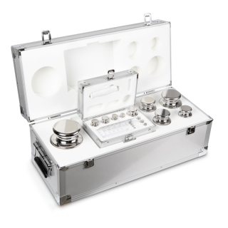 Zestaw odważników 314-096 E2 (1 g – 10 kg) ze stali nierdzewnej w etui. Idealny do kalibracji wag. Zamów online już dziś!