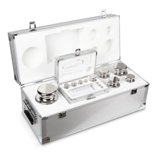 Zestaw odważników 324-096 F1 (1 g – 10 kg) ze stali nierdzewnej w etui. Idealny do kalibracji wag. Zamów online już dziś!