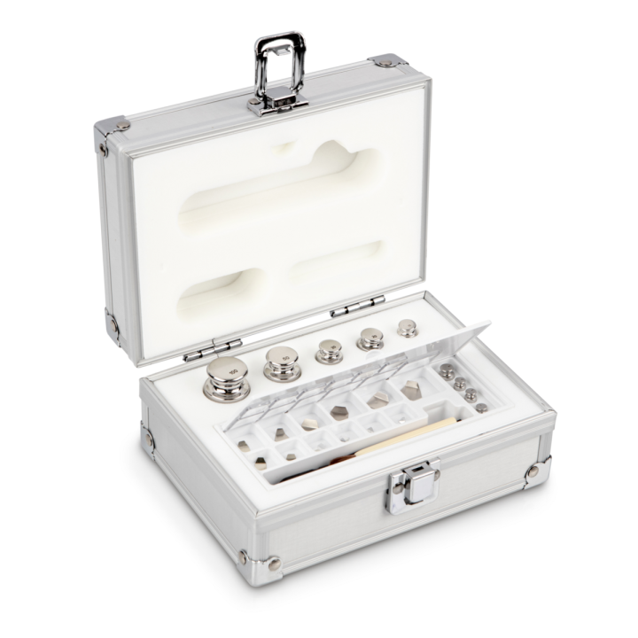 Weight set, F1, 1 mg - 100 g, Eco Shape, stainless steel polished, in aluminium case