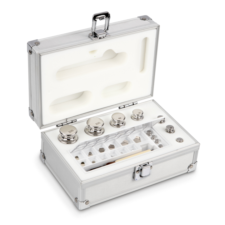 Weight set, F1, 1 mg - 200 g, Eco Shape, stainless steel polished, in aluminium case