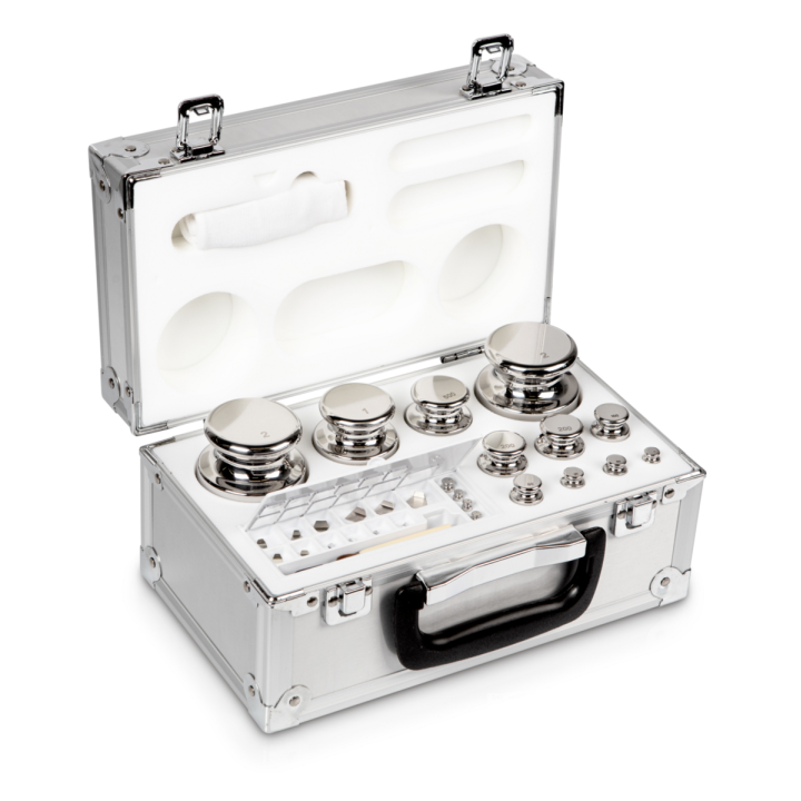 Weight set, F1, 1 mg - 2 kg, Eco Shape, stainless steel polished, in aluminium case