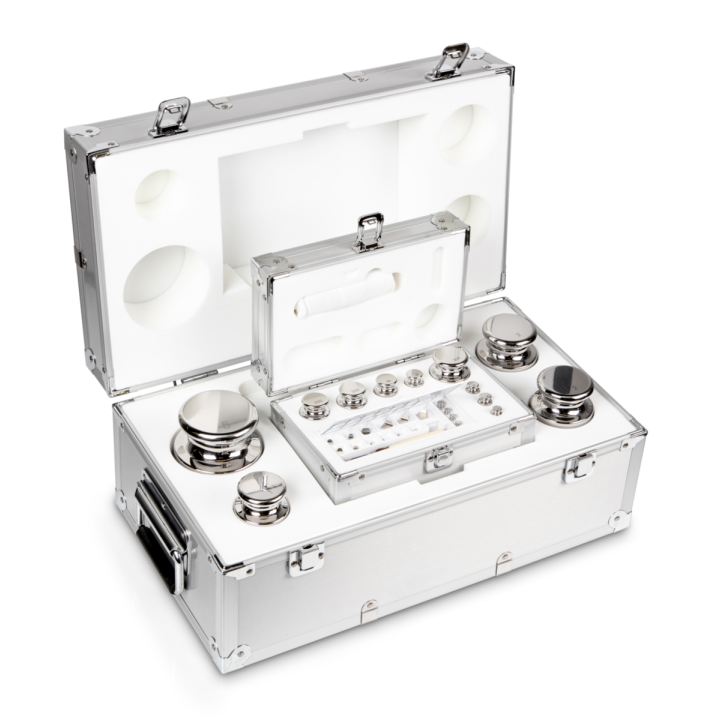 Weight set, F1, 1 mg - 5 kg, Eco Shape, stainless steel polished, in aluminium case