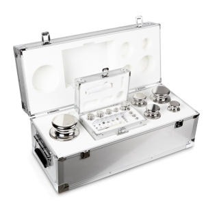 Weight set, F1, 1 mg - 10 kg, Eco Shape, stainless steel polished, in aluminium case