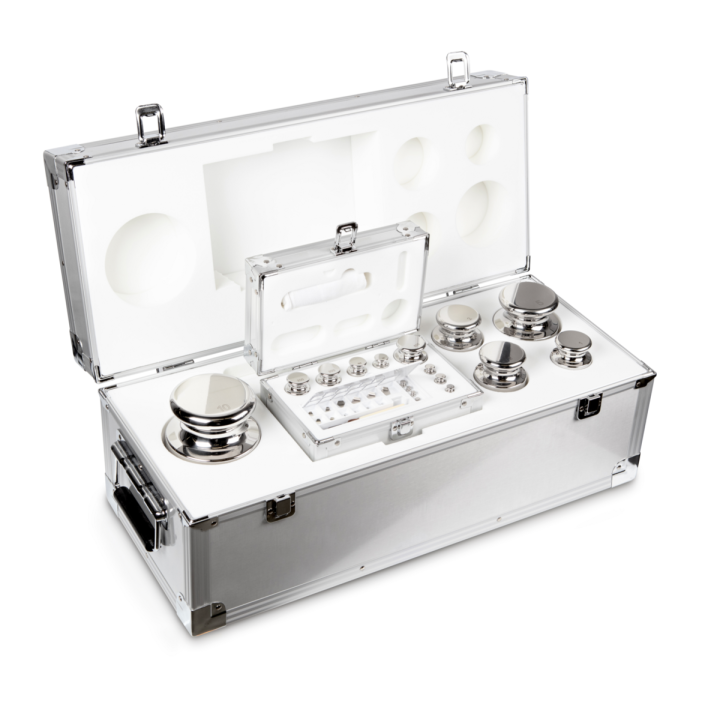 Weight set, F1, 1 mg - 10 kg, Eco Shape, stainless steel polished, in aluminium case
