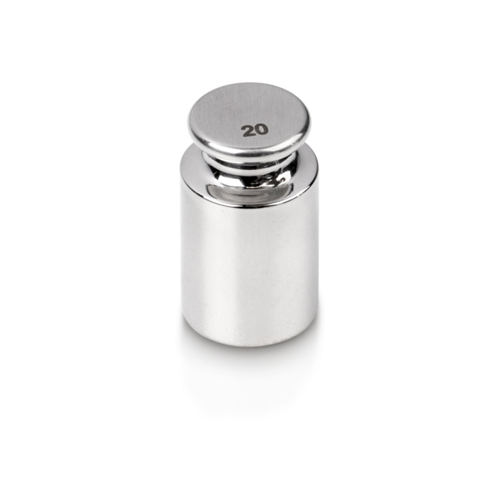 Individual weight, OIML Class F1, 20 g, Knob, stainless steel polished