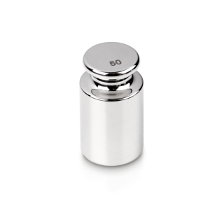 Individual weight, OIML Class F1, 50 g, Knob, stainless steel polished