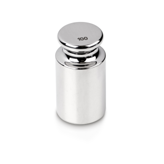 Individual weight, OIML Class F1, 100 g, Knob, stainless steel polished