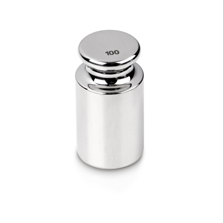 Individual weight, OIML Class F1, 100 g, Knob, stainless steel polished