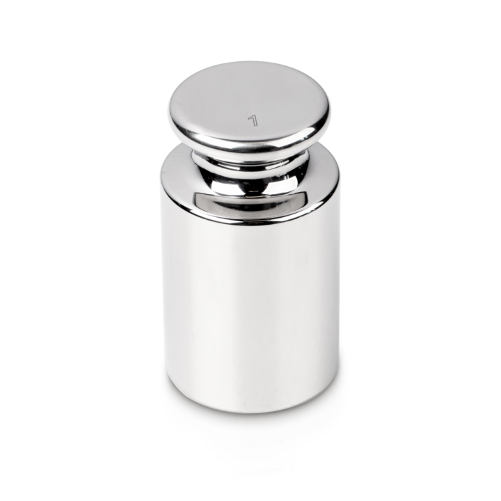 Individual weight, OIML Class F1, 1 kg, Knob, stainless steel polished