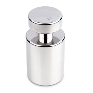 Individual weight, OIML Class F1, 20 kg, Knob, stainless steel polished