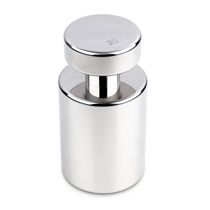 Individual weight, OIML Class F1, 20 kg, Knob, stainless steel polished