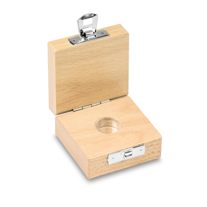 Wooden box for individual weights (Cylindrical/compact, 1 mg - 500 mg (einzel))