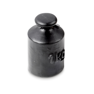 Individual weight, OIML Class M3, 1 kg, Knob, cast iron lacquered