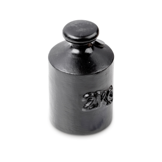 Individual weight, OIML Class M3, 2 kg, Knob, cast iron lacquered
