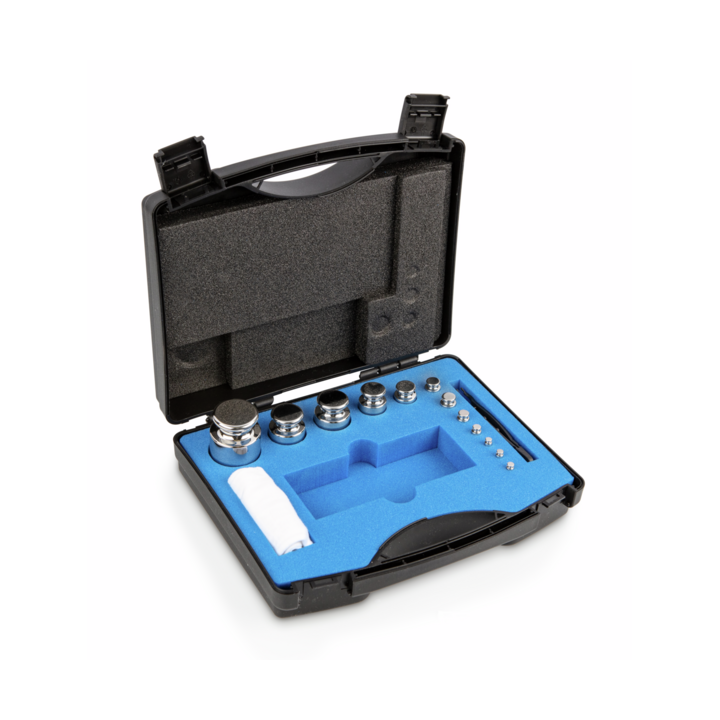 Zestaw odważników 304-054 E1 (1 g – 500 g) ze stali nierdzewnej w etui. Idealny do kalibracji wag. Zamów online już dziś!