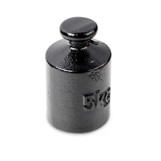 Individual weight, OIML Class M3, 5 kg, Knob, cast iron lacquered
