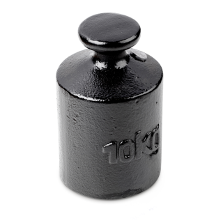 Individual weight, OIML Class M3, 10 kg, Knob, cast iron lacquered