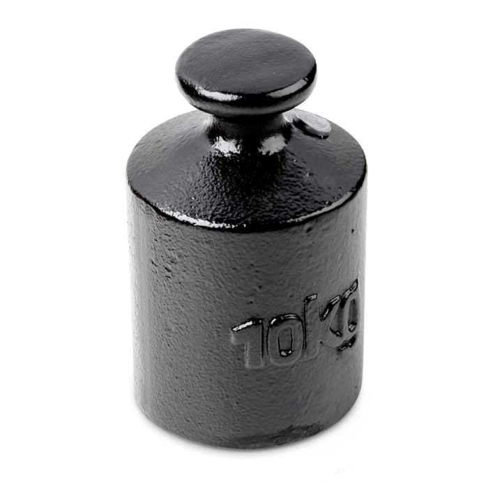 Individual weight, OIML Class M3, 10 kg, Knob, cast iron lacquered